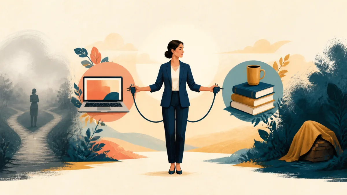 A professional connects equally to two compatible tools between separate uncertain and hidden paths