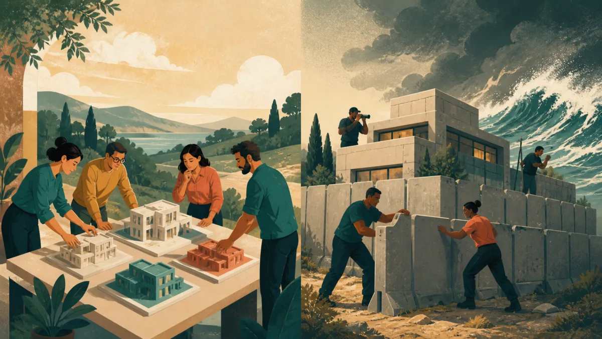 A team reshapes a proposal before commitment while another protects an established structure