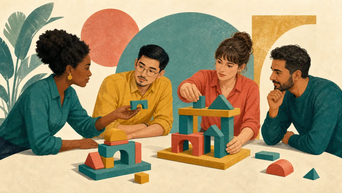 Colleagues respectfully offer and test alternative pieces in a shared structural model