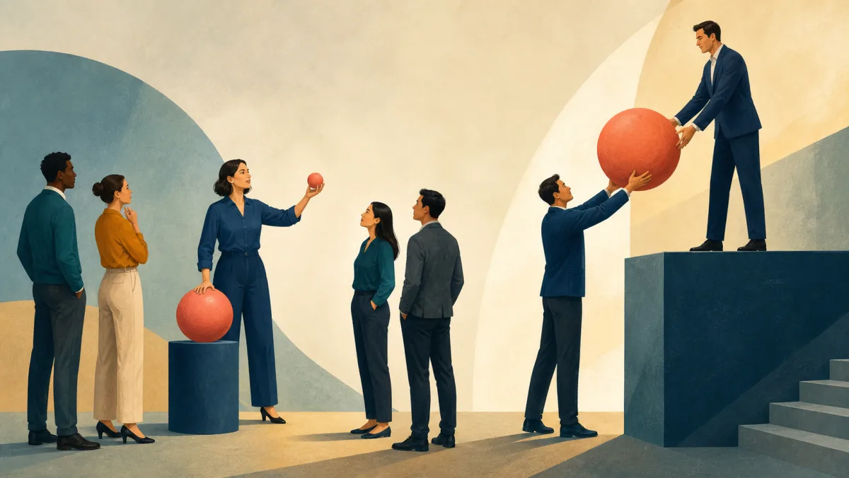 A professional raises a small concern for a group while another transfers a larger concern to a leader