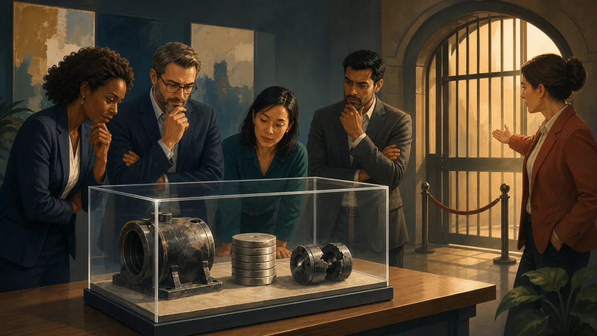Reviewers examining concrete mechanical evidence before a controlled exception gate