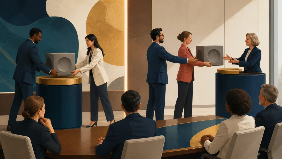 Meeting participants making two different next actions for a proposal object visible