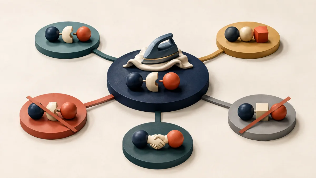 Three professionals placing a small bead through rollers while larger blocks remain grouped together