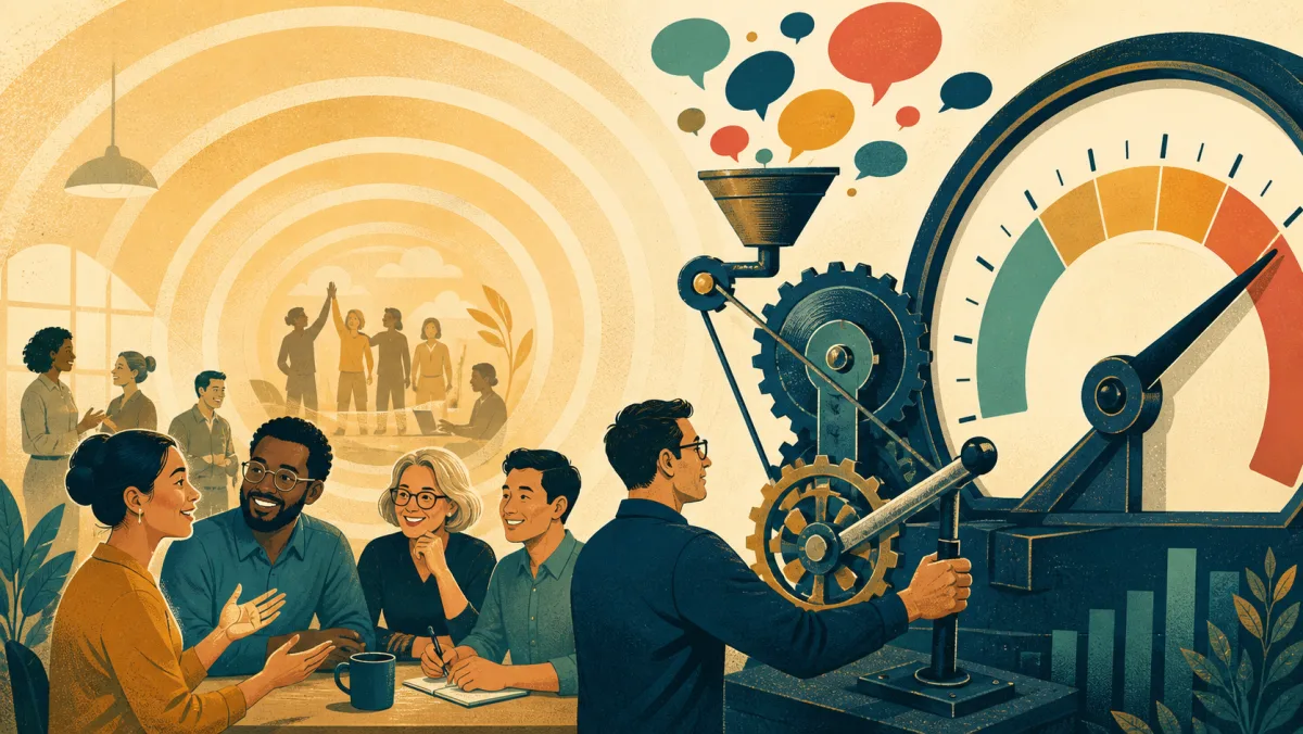 A broad positive ripple among colleagues beside a mechanism producing a precise measurable result