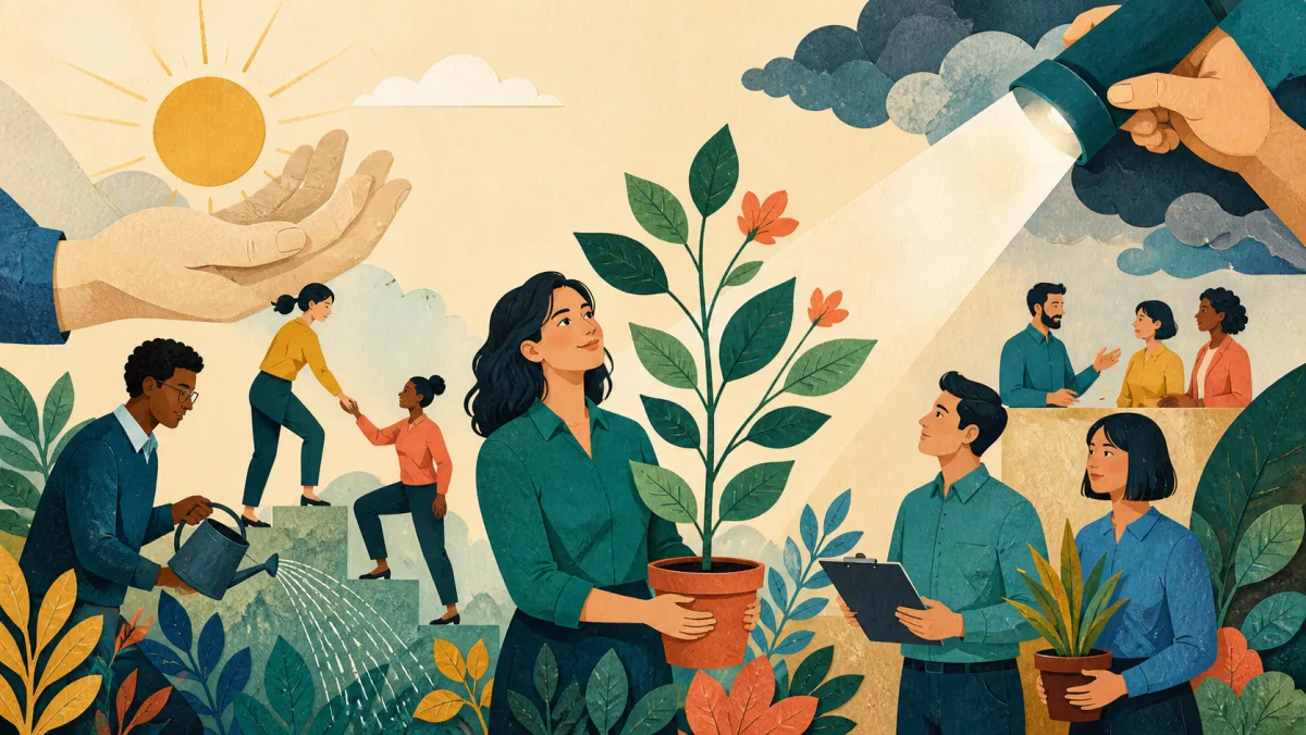 Professionals flourishing with support while confidently handling pressure and scrutiny