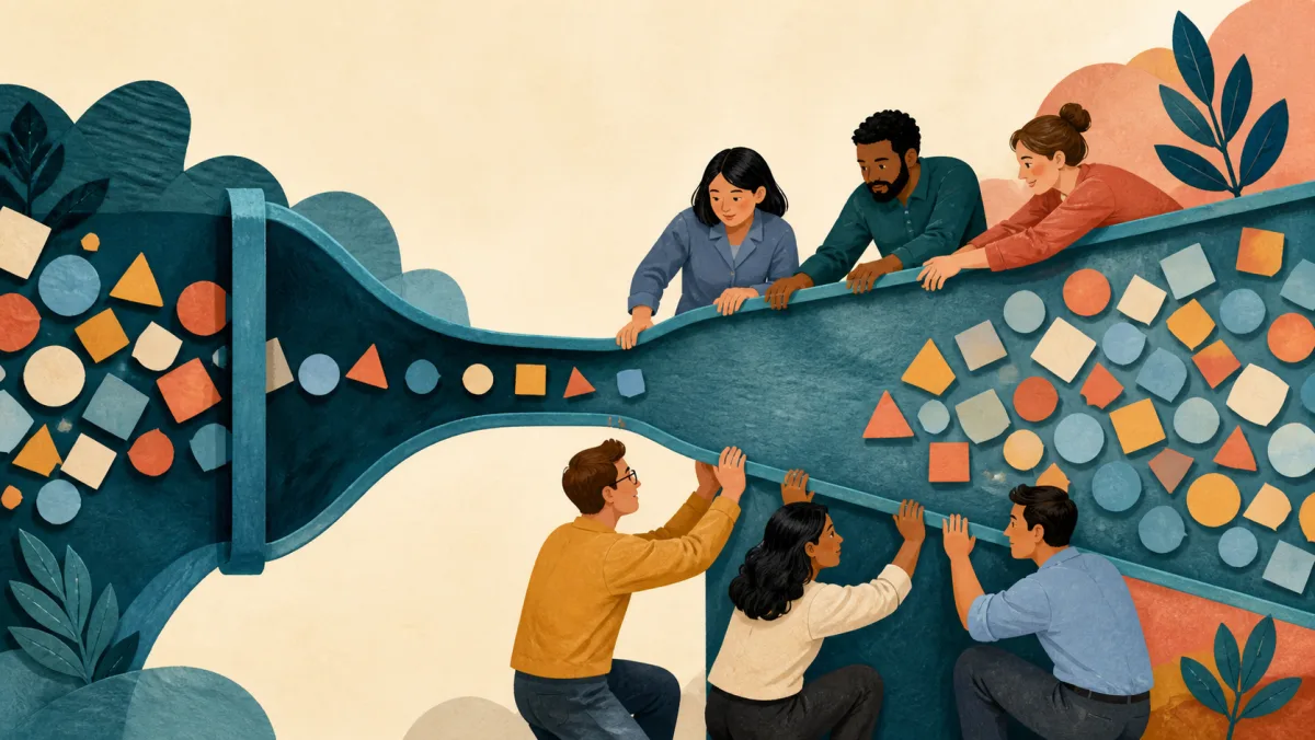 A team widening a narrow workflow stage so more useful units reach completion