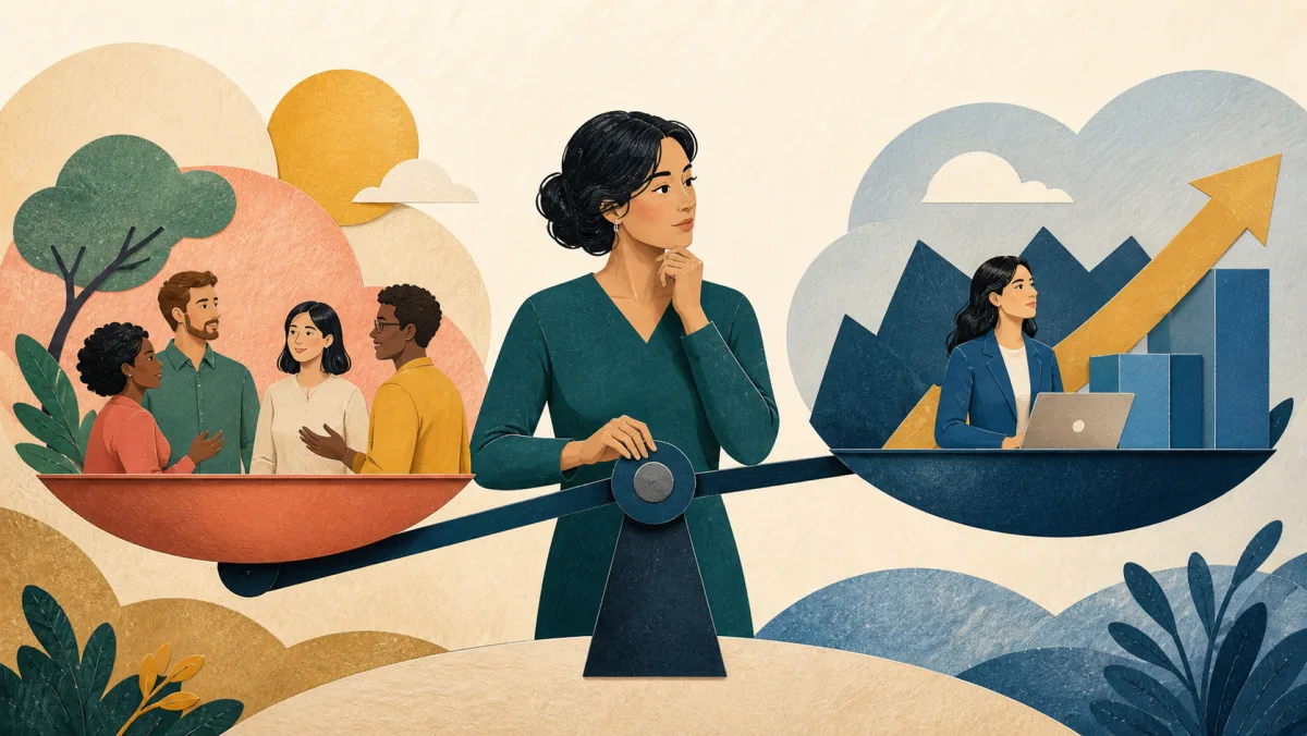 A decision-maker balancing two desirable but competing professional outcomes