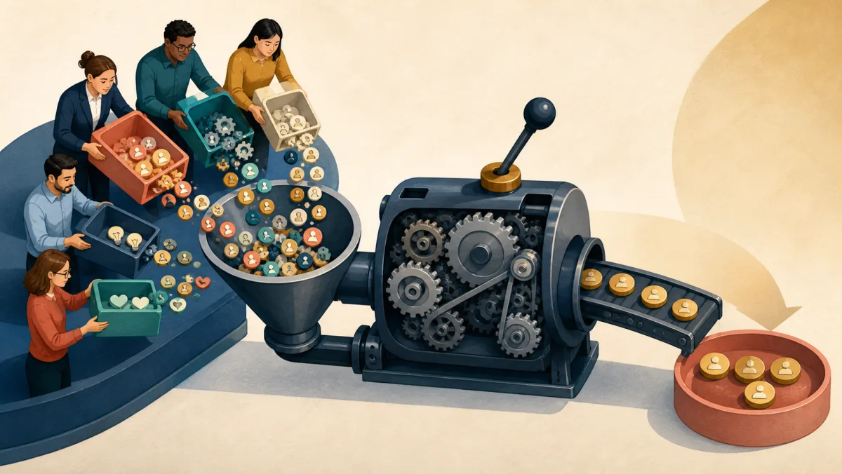 Resources enter an operating mechanism and a smaller surplus emerges at the output