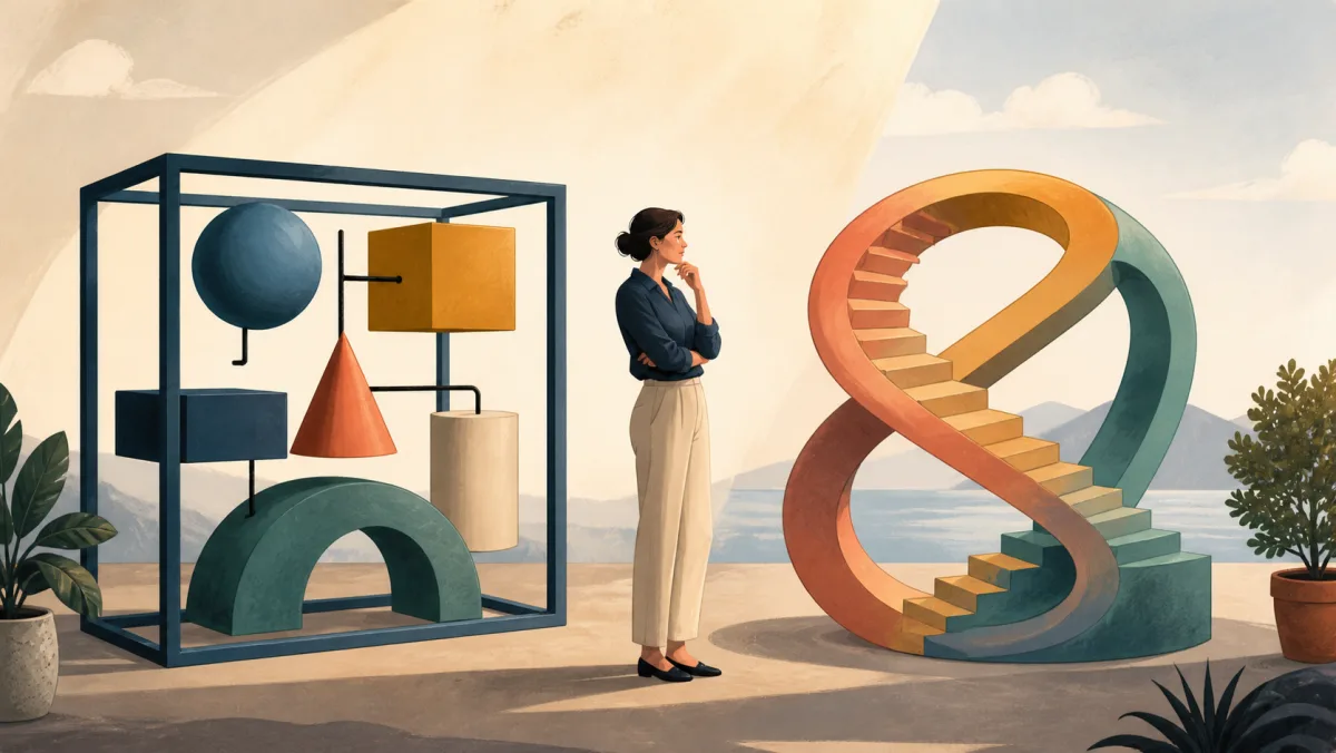 A coherent geometric model beside an impossible looping staircase