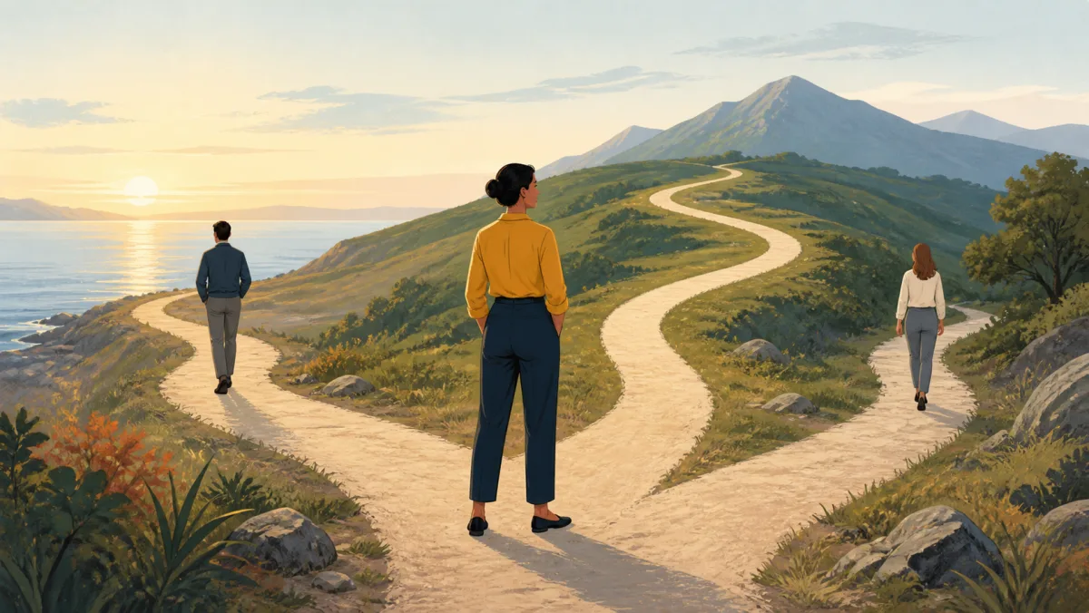 Three paths show adaptive redirection, reversal, and retracing previous steps