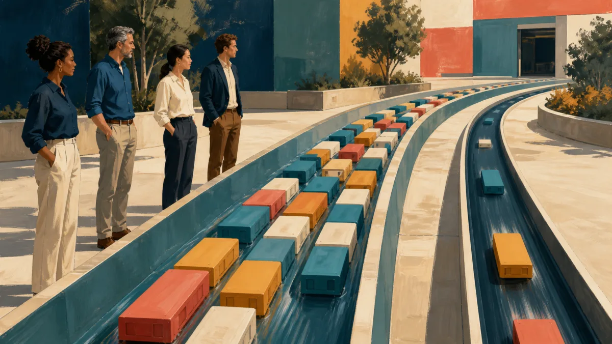 A wide channel carries more modules while a narrow channel moves fewer modules faster