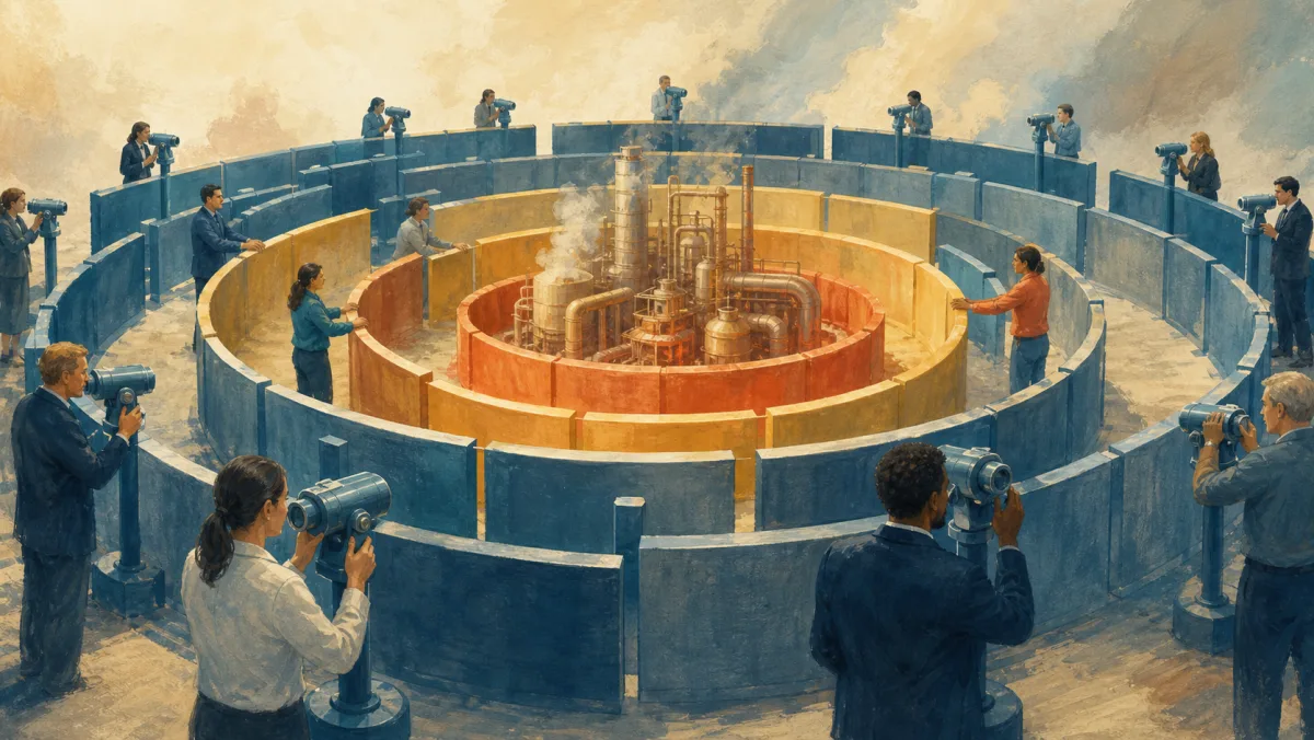 Professionals add concentric monitoring and protection layers around an operating process