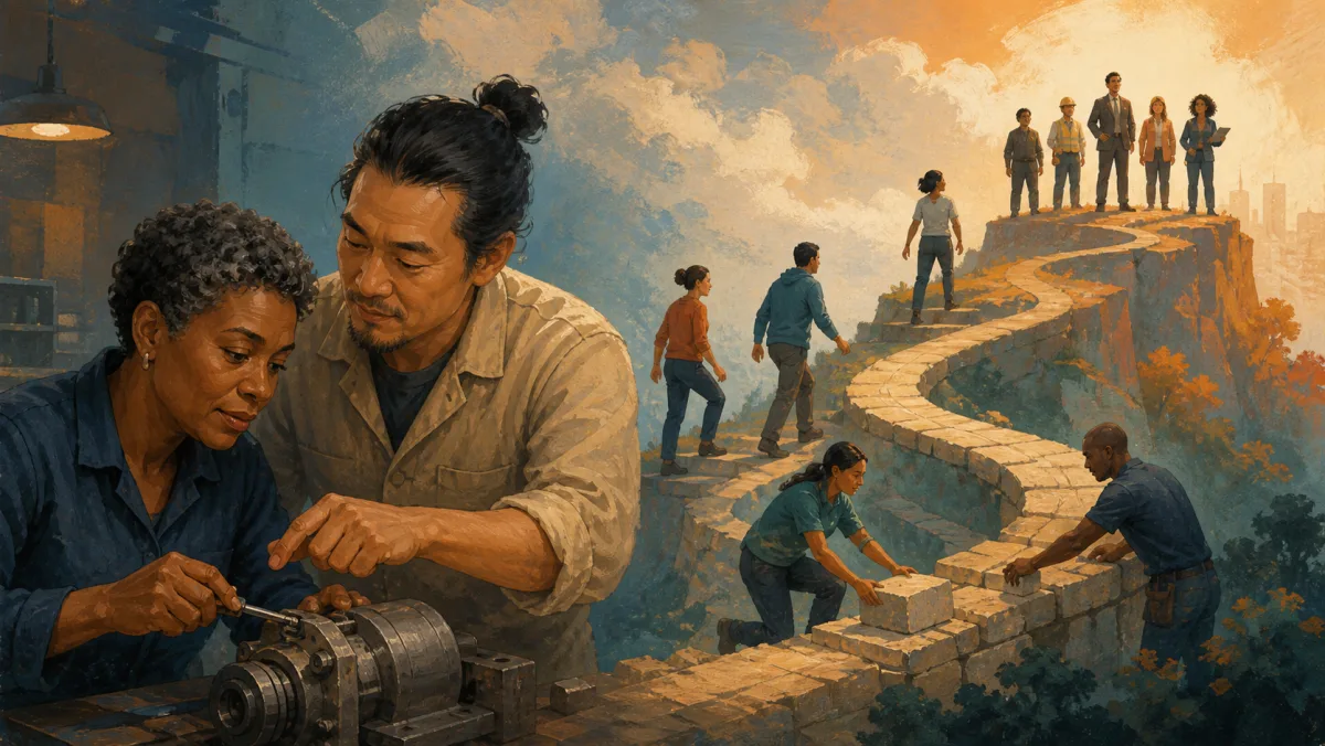 An instructor teaches one focused skill beside a longer path toward productive readiness