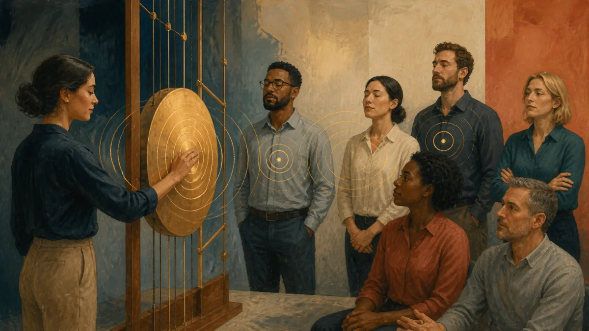 A tuned metal disc sends gentle vibrations that connect with some listeners