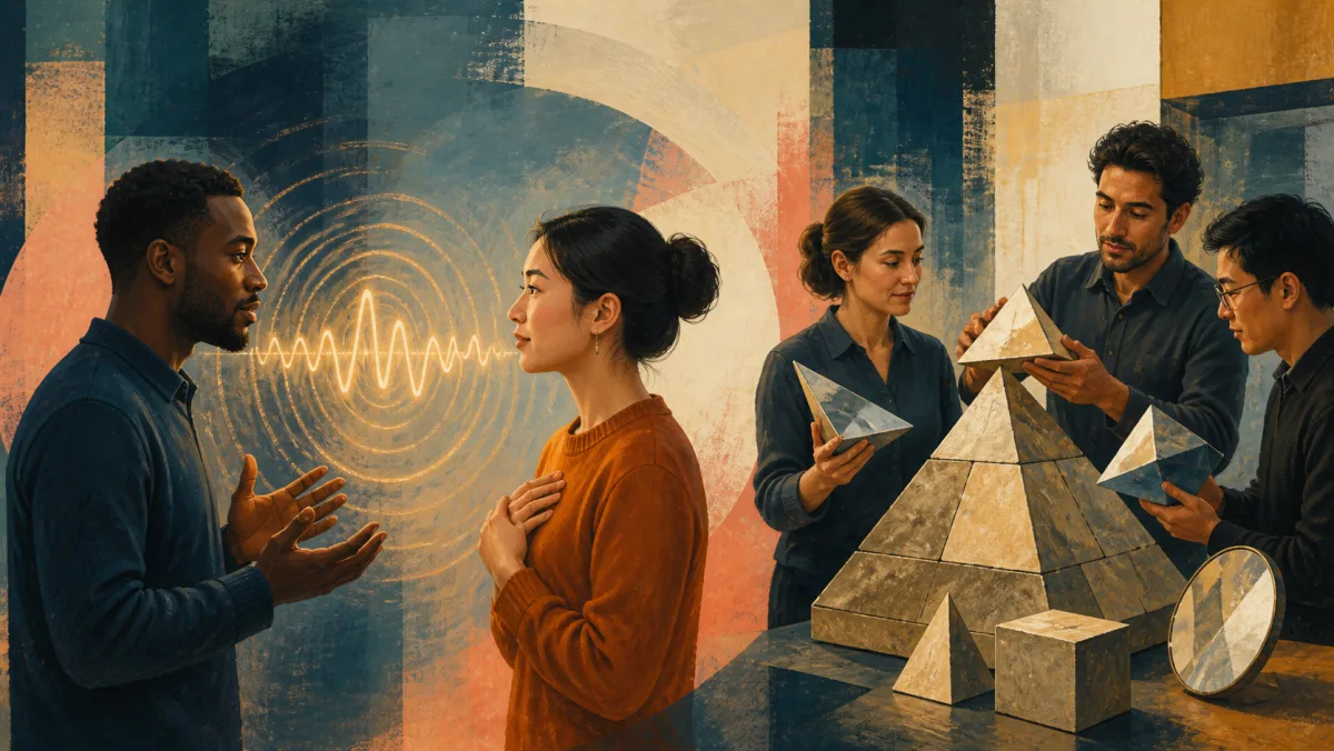 A meaningful vibration contrasts with evidence pieces that support and mirror a structure