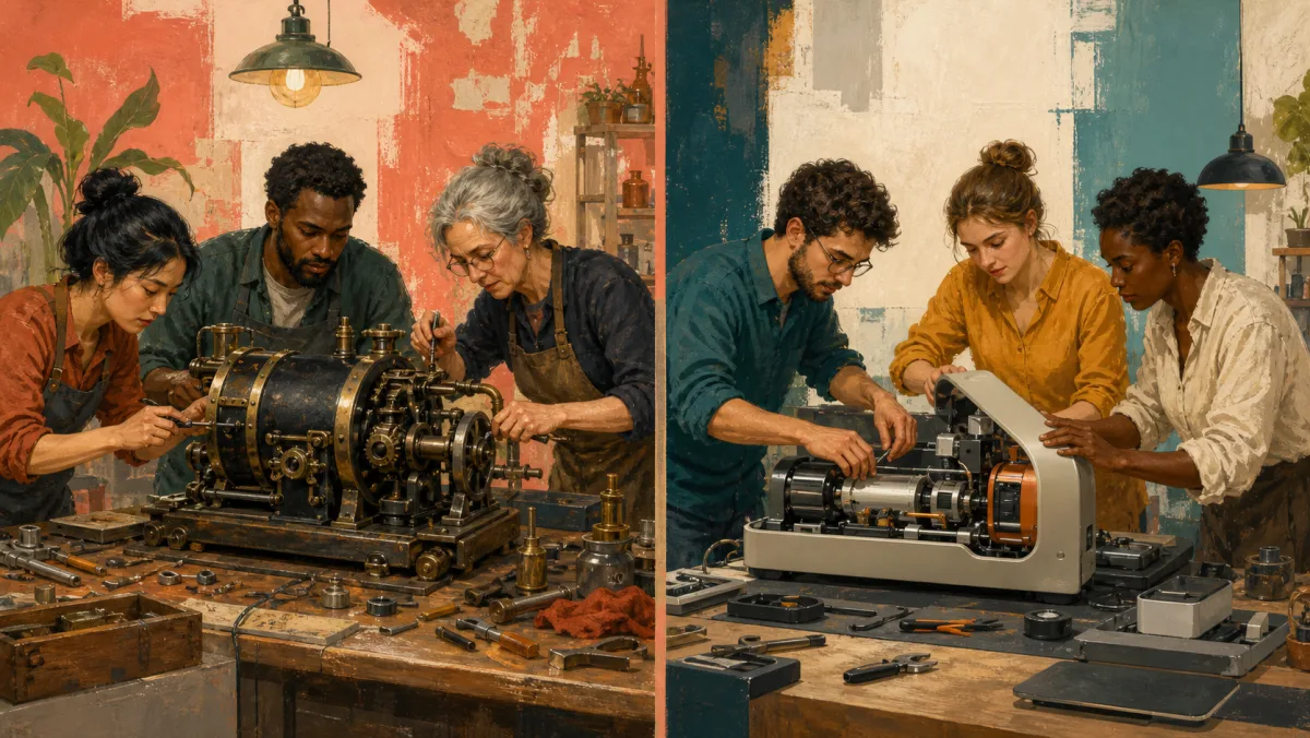 Two workshop teams improve a familiar older machine and replace dated components with modern ones