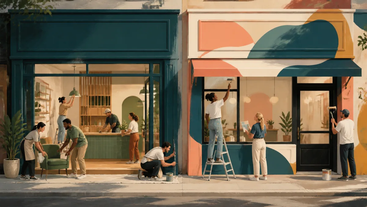 Two storefront teams change an interior layout and transform an exterior visual identity