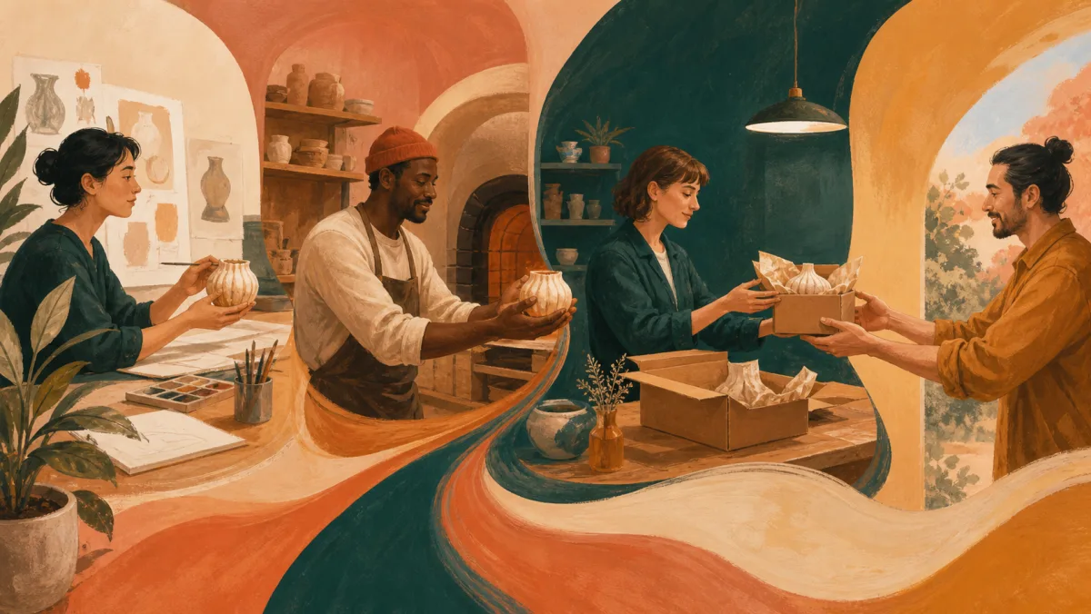 A delicate product moves smoothly through connected stages from making to delivery