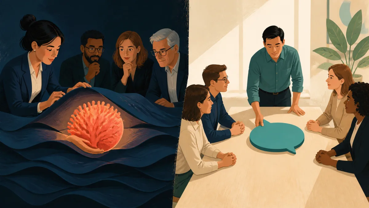 A team uncovers a hidden coral concern while another team discusses an already visible teal topic